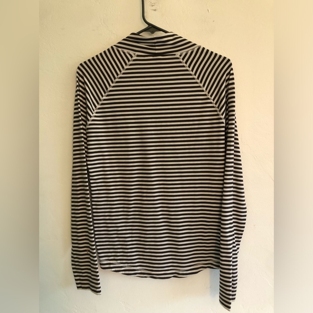 Indyeva Gamut Top Dark Grey/Black Striped Turtleneck Top Medium Athleisure - Picture 2 of 7